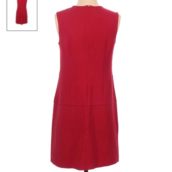 Loft Red Shift Dress with Decorative Seams - Picture 5 of 10